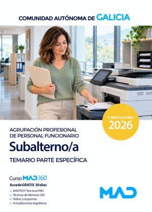 TEMARIO PARTE ESPECIFICA SUBALTERNO DE LA XUNTA