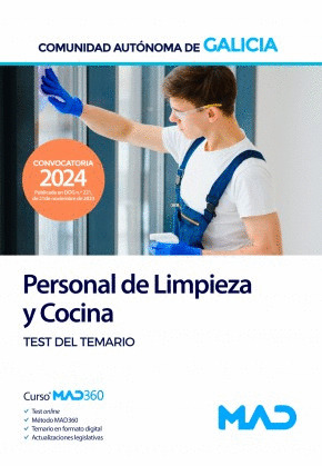 PERSONAL DE LIMPIEZA Y COCINA. TEST DEL TEMARIO. COMUNIDAD AUTÓNOMA DE GALICIA