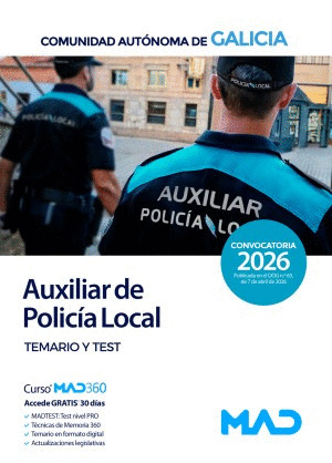 AUXILIAR DE POLICIA LOCAL GALICIA TEMARIO Y TEST 2026